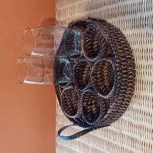 Wicker Glass Tray